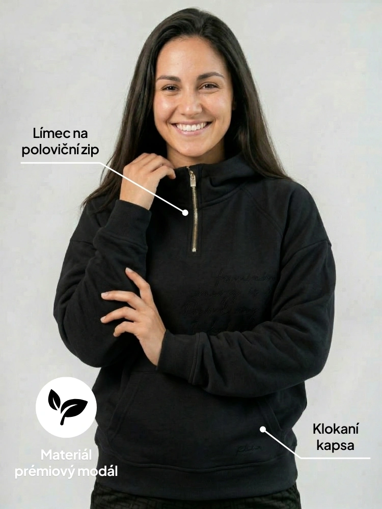 Modal mikina na zip Anya Etna