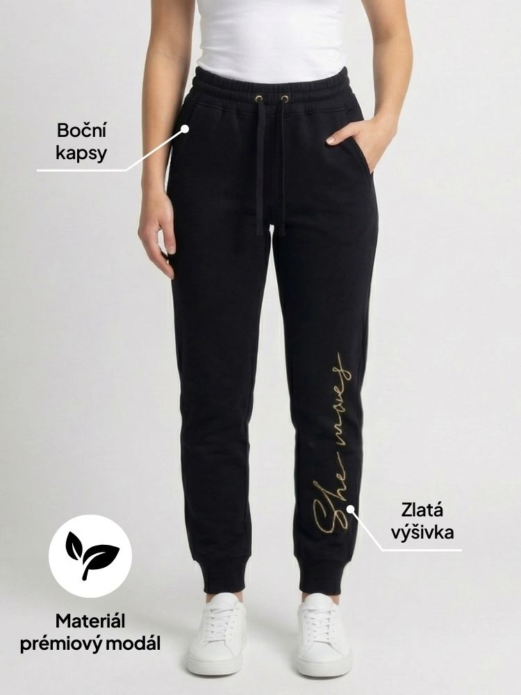 Modal skinny leg tepláky Etna Gold