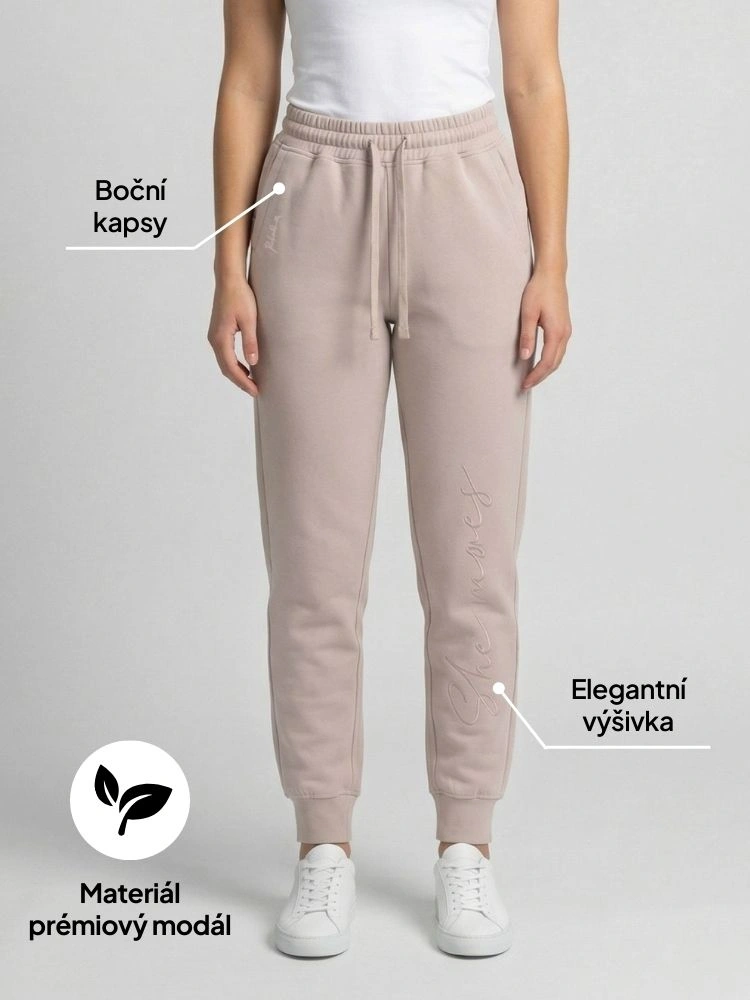 Modal skinny leg tepláky Stone