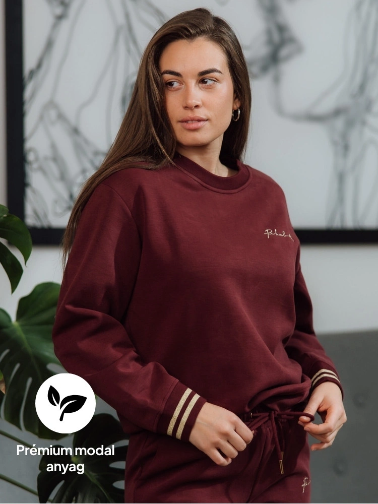 Modal oversize melegítőfelső Bordo