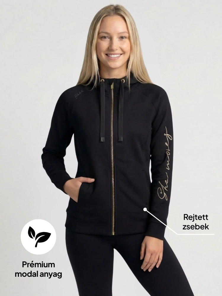 Modal karcsúsított kapucnis pulóver activa Etna Gold