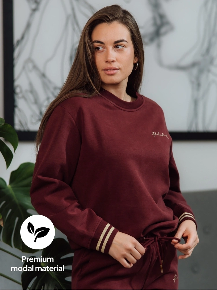 Modal oversized hoodie Bordo