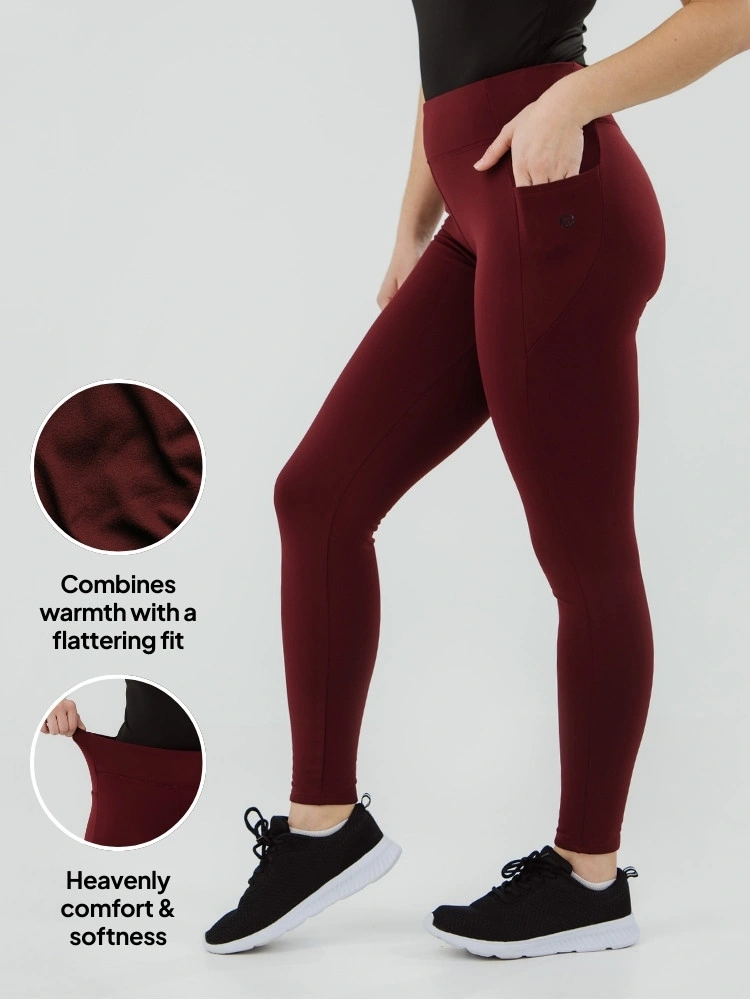 Thermal leggings Bordo