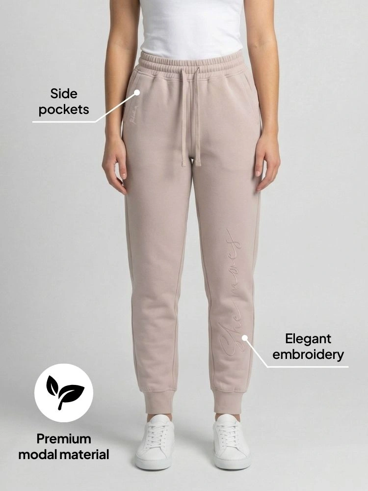 Modal skinny leg joggers Stone