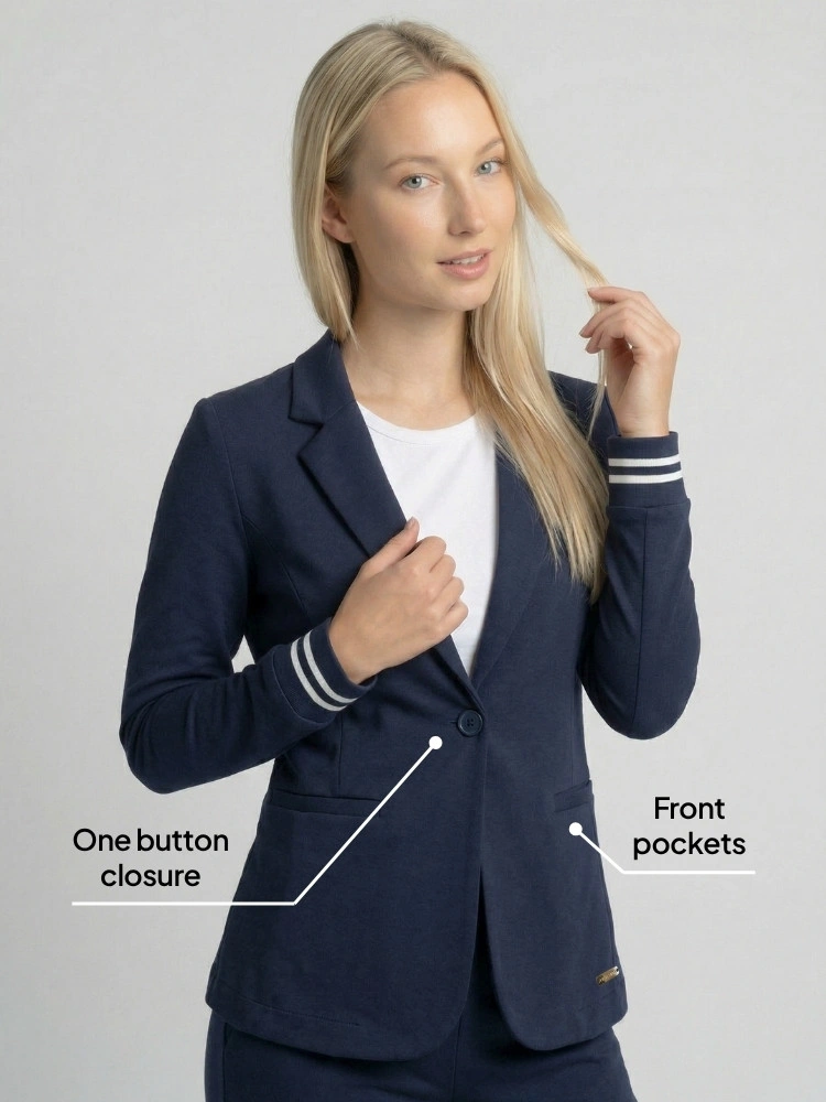 OfficeSport Cuff Blazer Navy