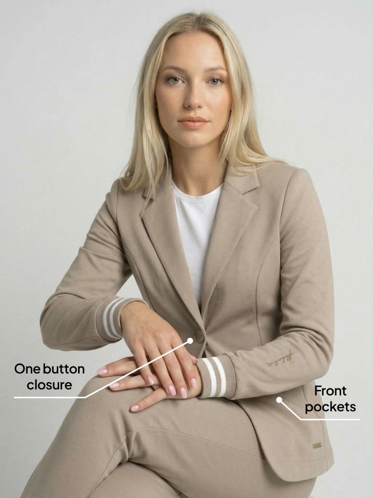 OfficeSport Cuff Blazer Sand